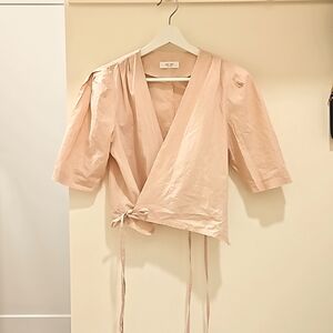 Vintage Blush Pink Wraparound Top